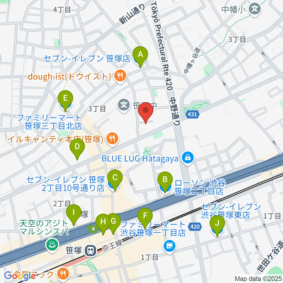 Majestic Studio周辺のコンビニエンスストア一覧地図
