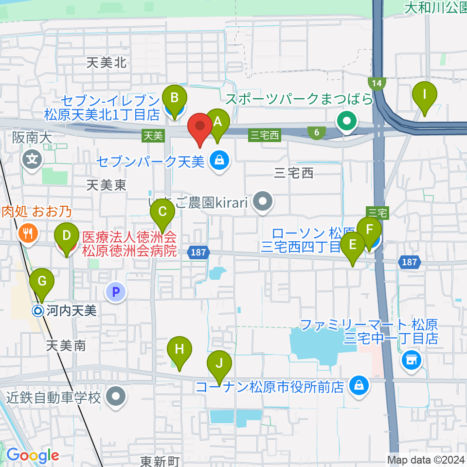 TOHOシネマズ セブンパーク天美周辺のコンビニエンスストア一覧地図