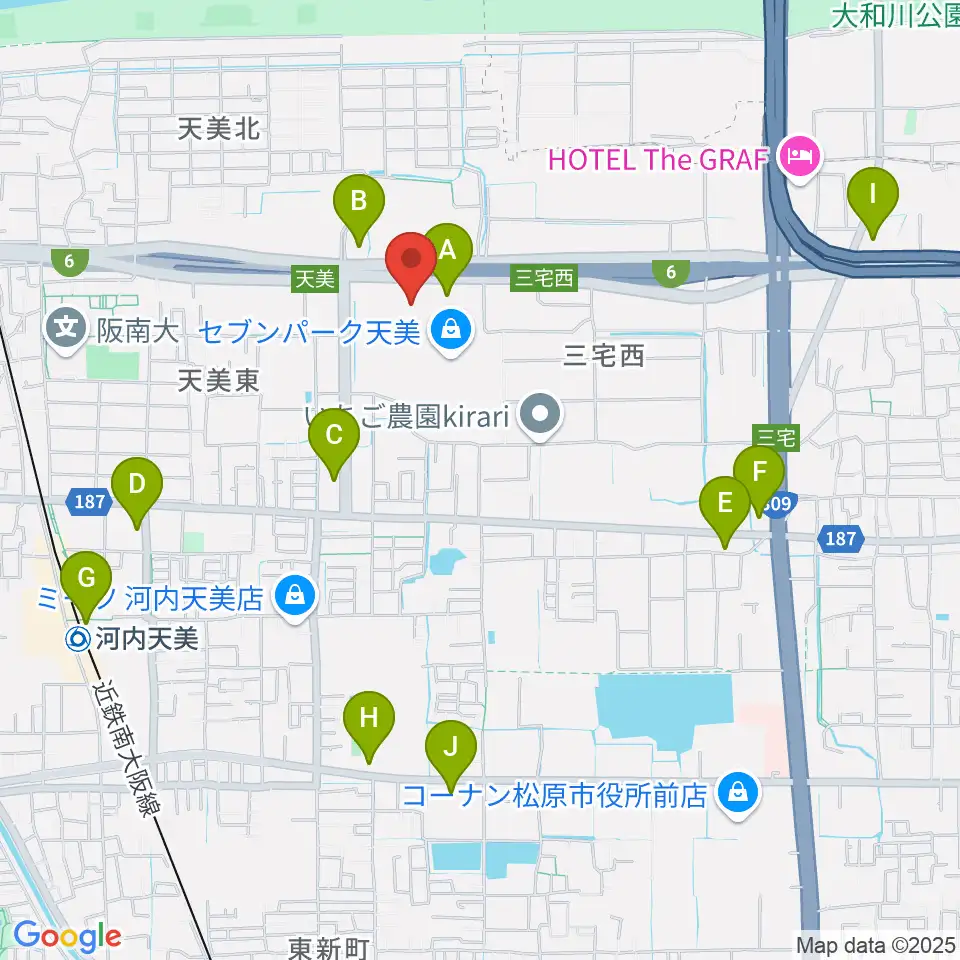 TOHOシネマズ セブンパーク天美周辺のコンビニエンスストア一覧地図