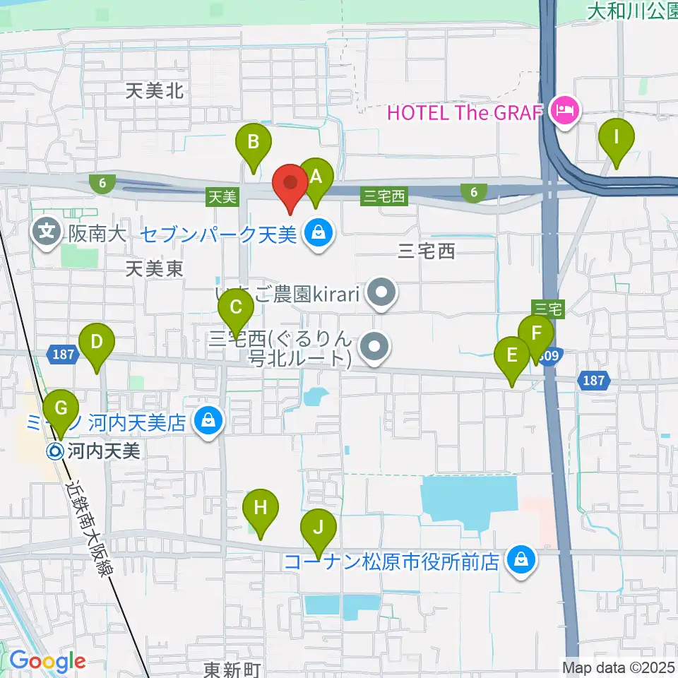 TOHOシネマズ セブンパーク天美周辺のコンビニエンスストア一覧地図