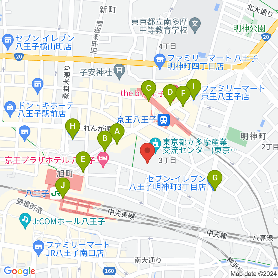 東京たま未来メッセ周辺のコンビニエンスストア一覧地図