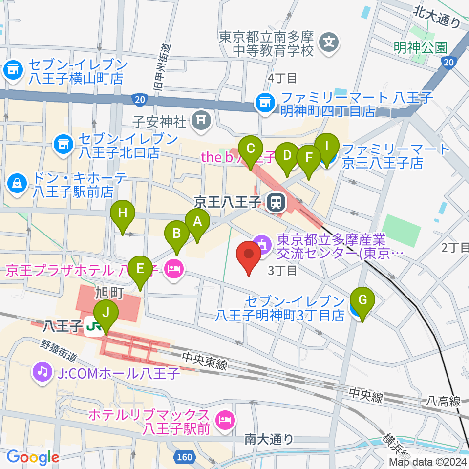 東京たま未来メッセ周辺のコンビニエンスストア一覧地図