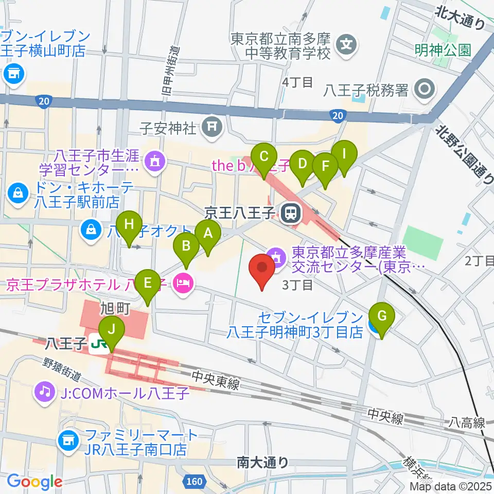 東京たま未来メッセ周辺のコンビニエンスストア一覧地図