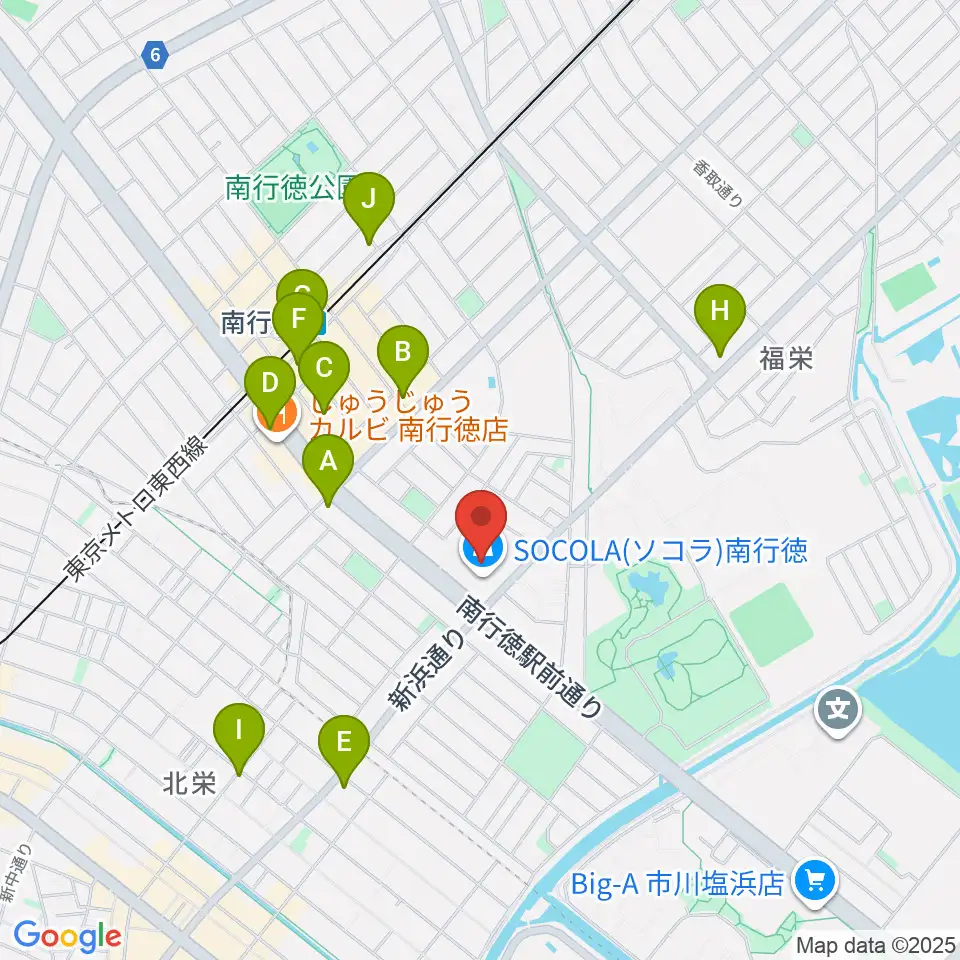 島村楽器SOCOLA 南行徳店周辺のコンビニエンスストア一覧地図