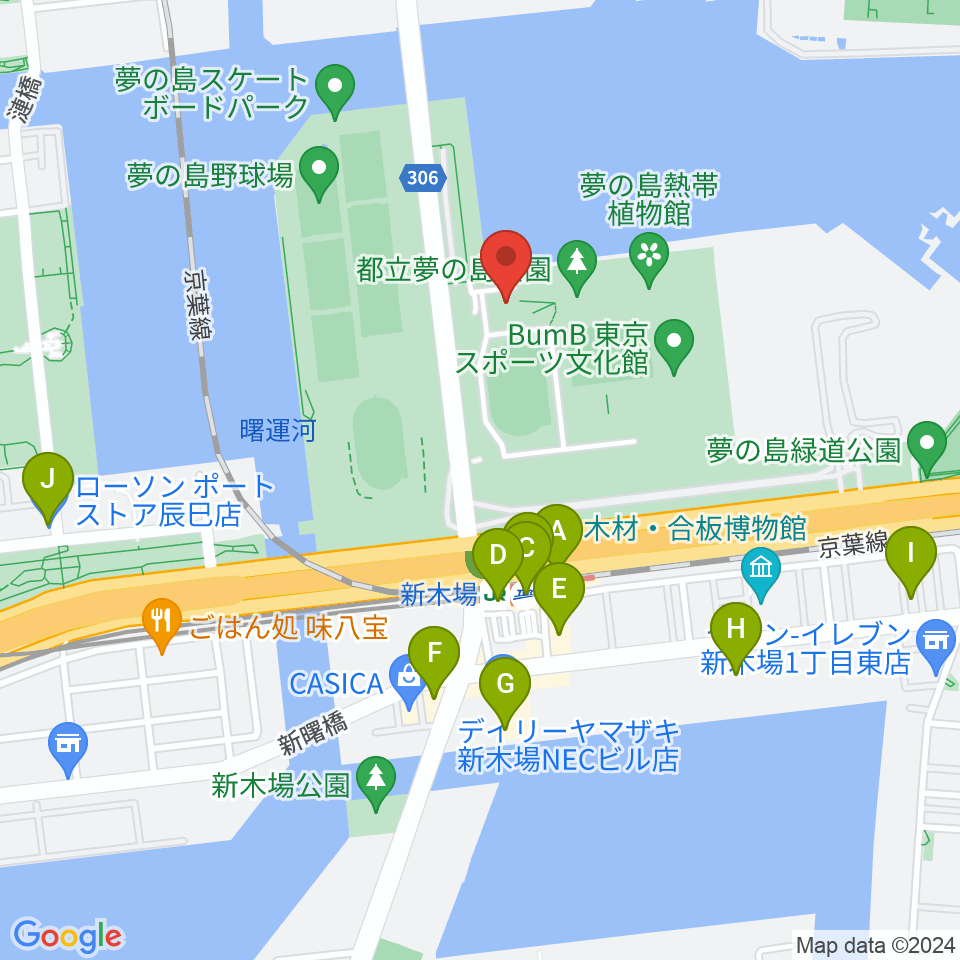 都立第五福竜丸展示館周辺のコンビニエンスストア一覧地図