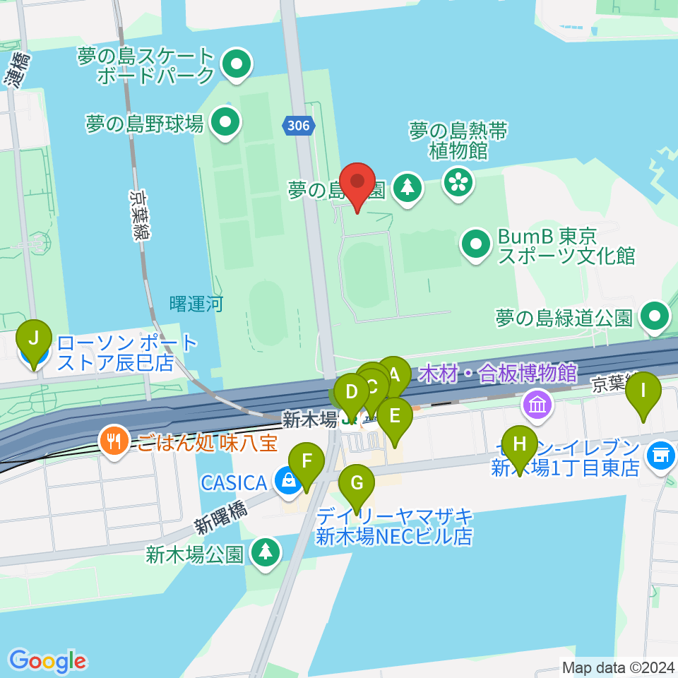 都立第五福竜丸展示館周辺のコンビニエンスストア一覧地図