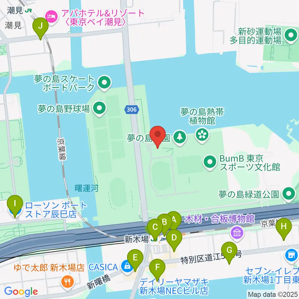 都立第五福竜丸展示館周辺のコンビニエンスストア一覧地図