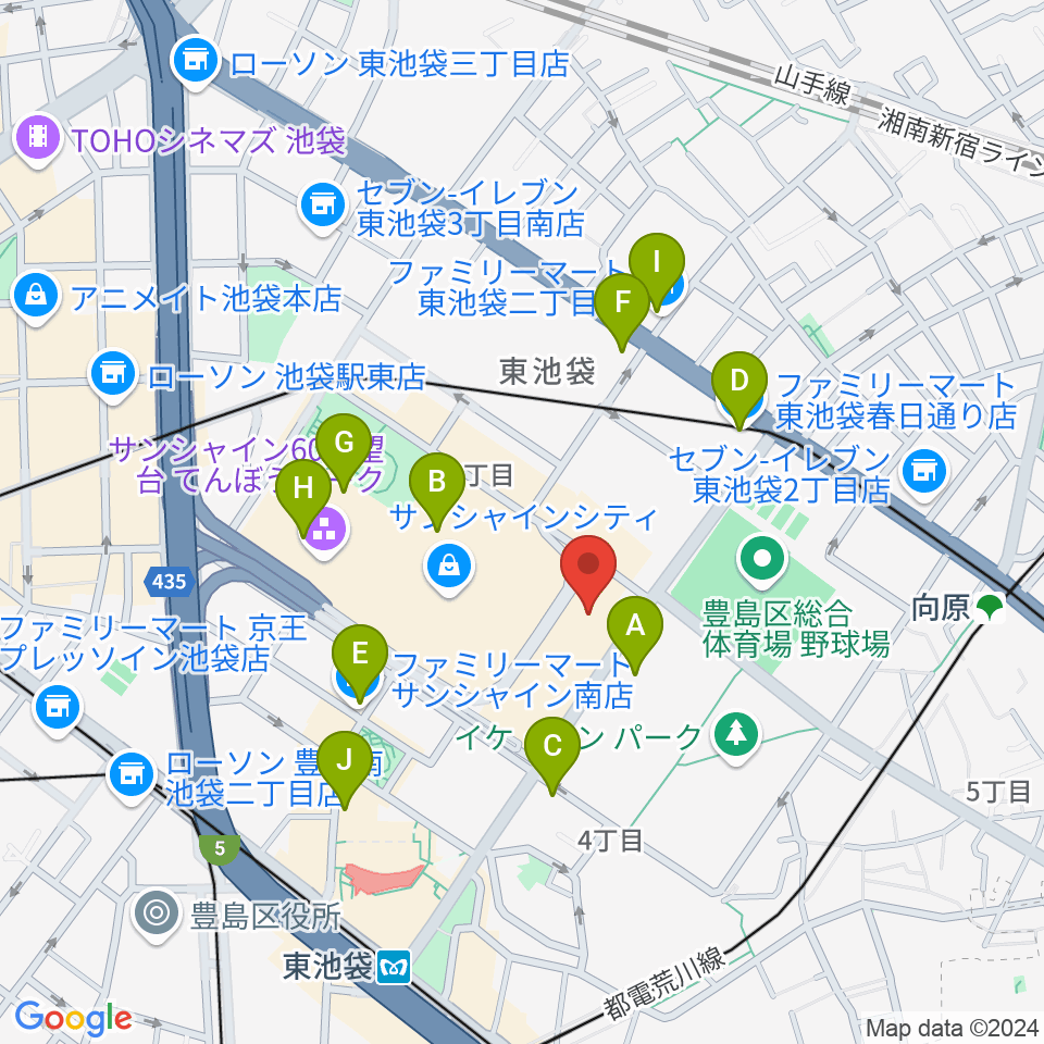 古代オリエント博物館周辺のコンビニエンスストア一覧地図