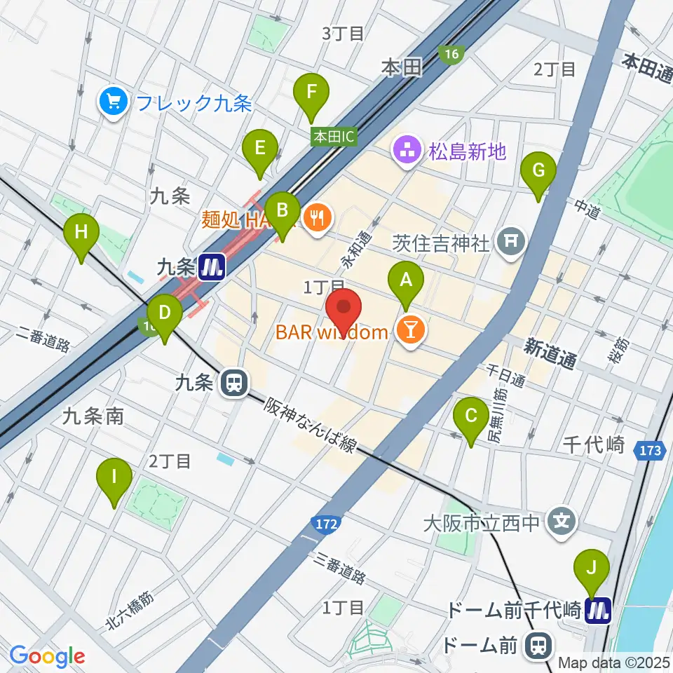 シネ・ヌーヴォ周辺のコンビニエンスストア一覧地図
