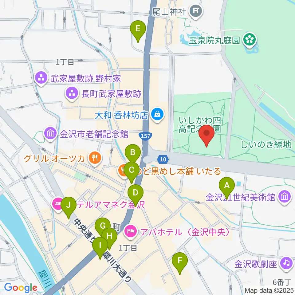 石川四高記念文化交流館周辺のコンビニエンスストア一覧地図