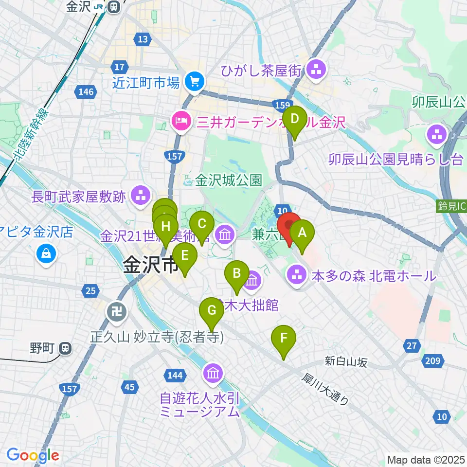 いしかわ生活工芸ミュージアム周辺のコンビニエンスストア一覧地図