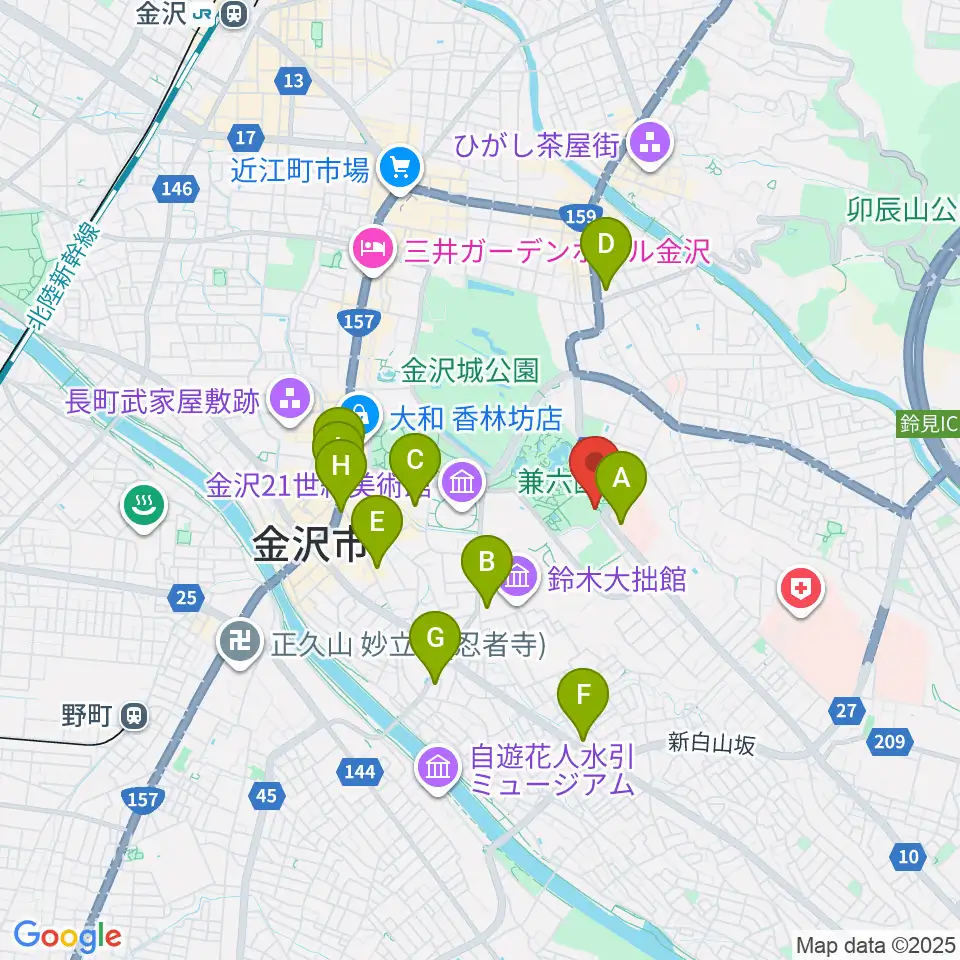 いしかわ生活工芸ミュージアム周辺のコンビニエンスストア一覧地図