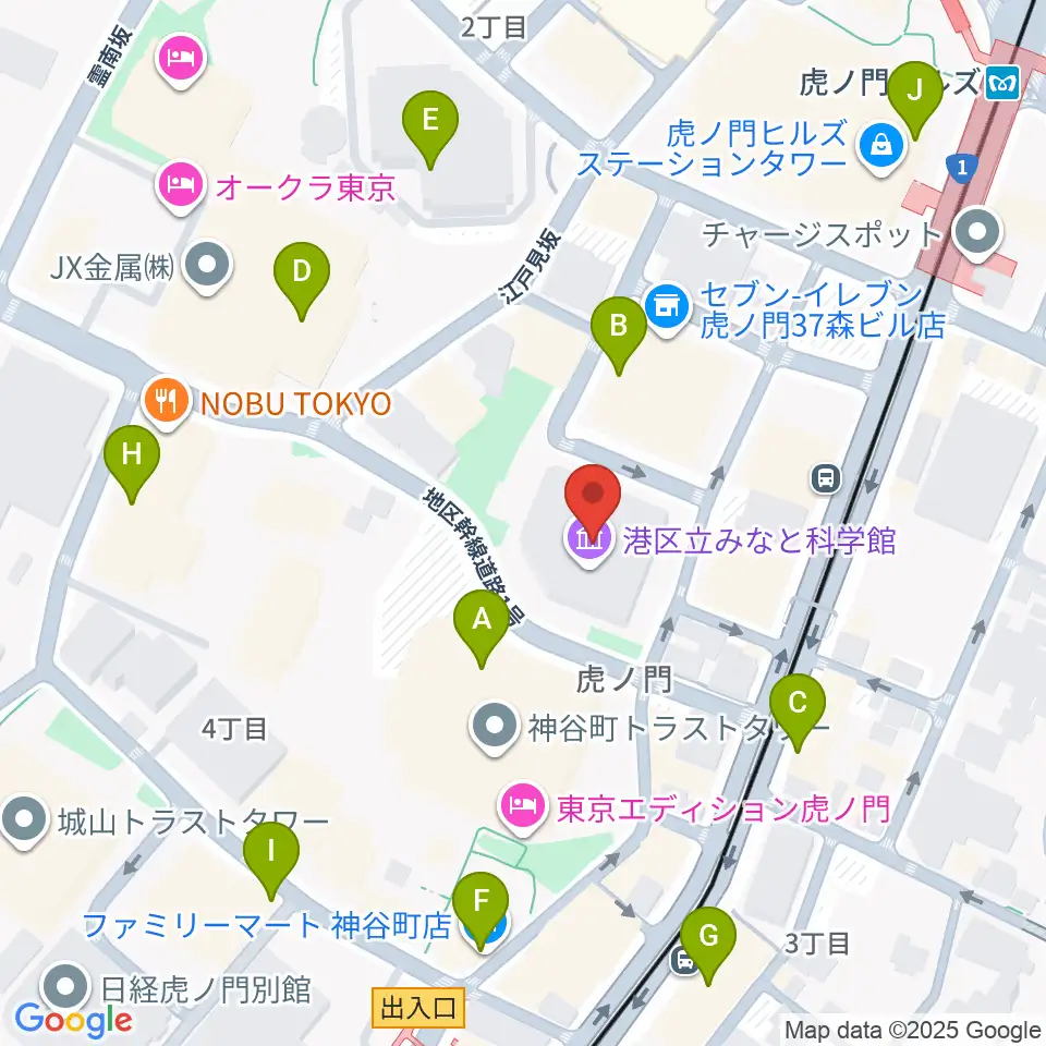 港区立みなと科学館周辺のコンビニエンスストア一覧地図