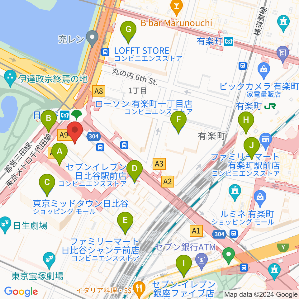 ベヒシュタイン・セントラム 東京周辺のコンビニエンスストア一覧地図