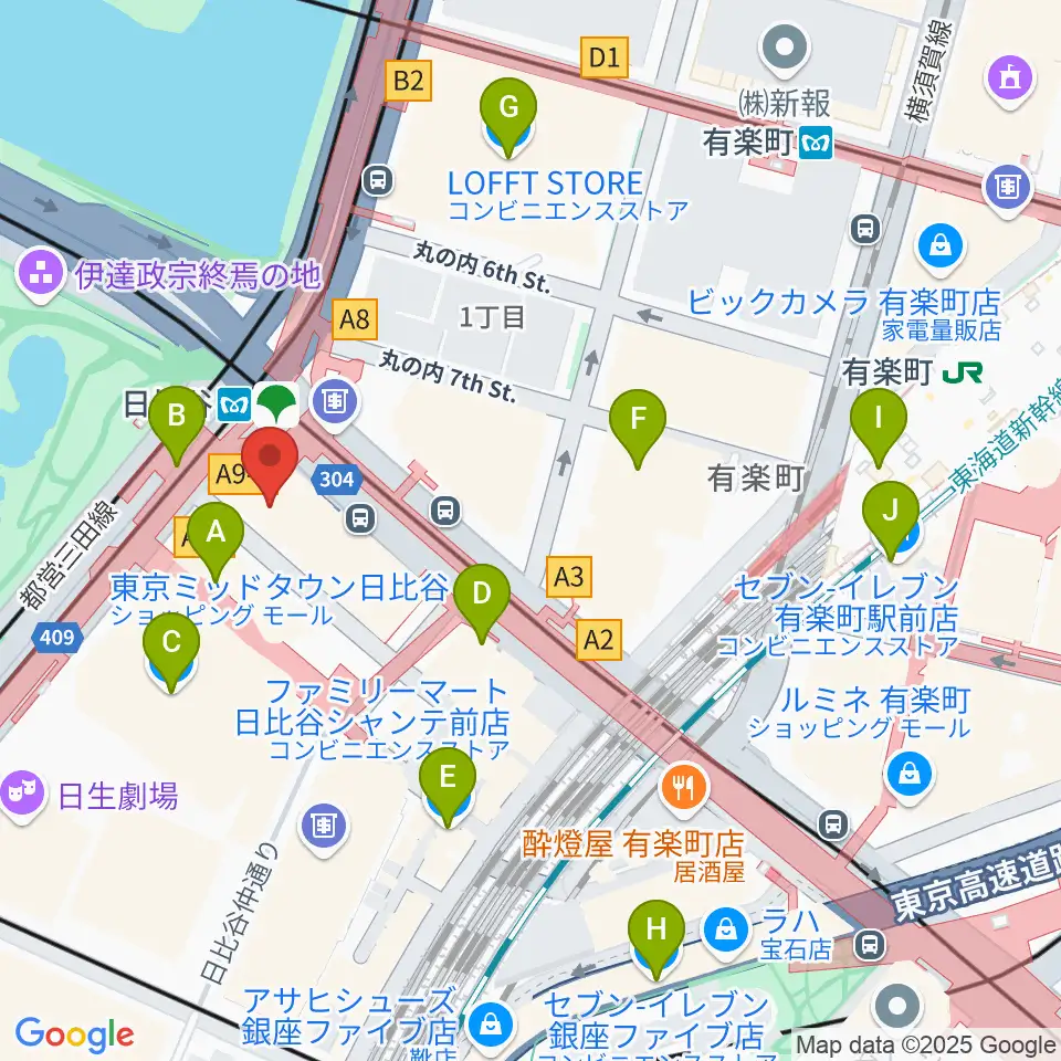 ベヒシュタイン・セントラム 東京周辺のコンビニエンスストア一覧地図