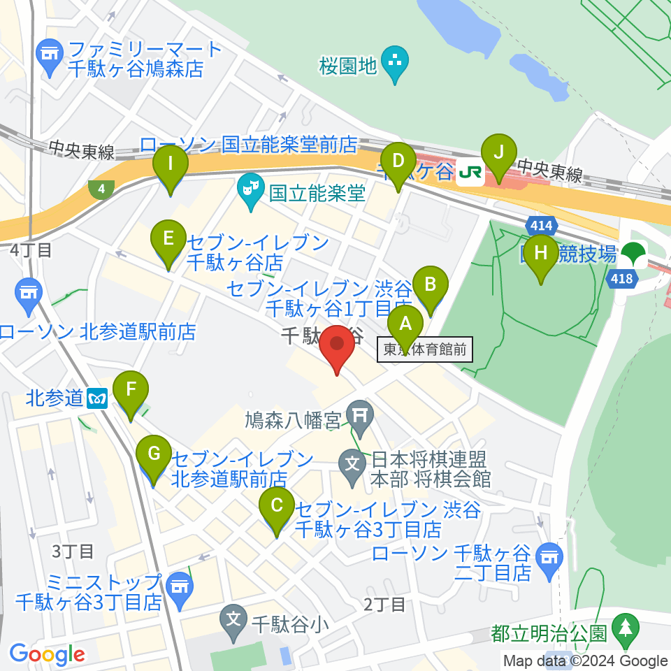 トライアンフスタジオ周辺のコンビニエンスストア一覧地図