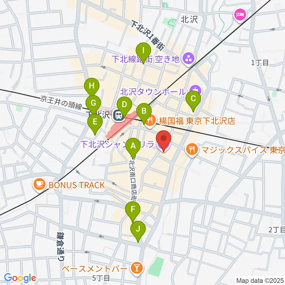 下北沢シャングリラ周辺のコンビニエンスストア一覧地図