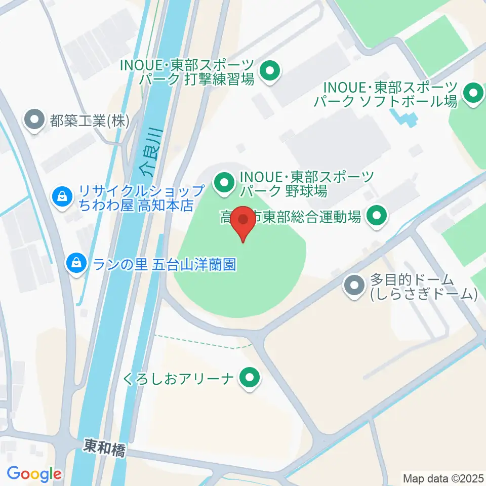 高知市東部総合運動場野球場周辺のコンビニエンスストア一覧地図