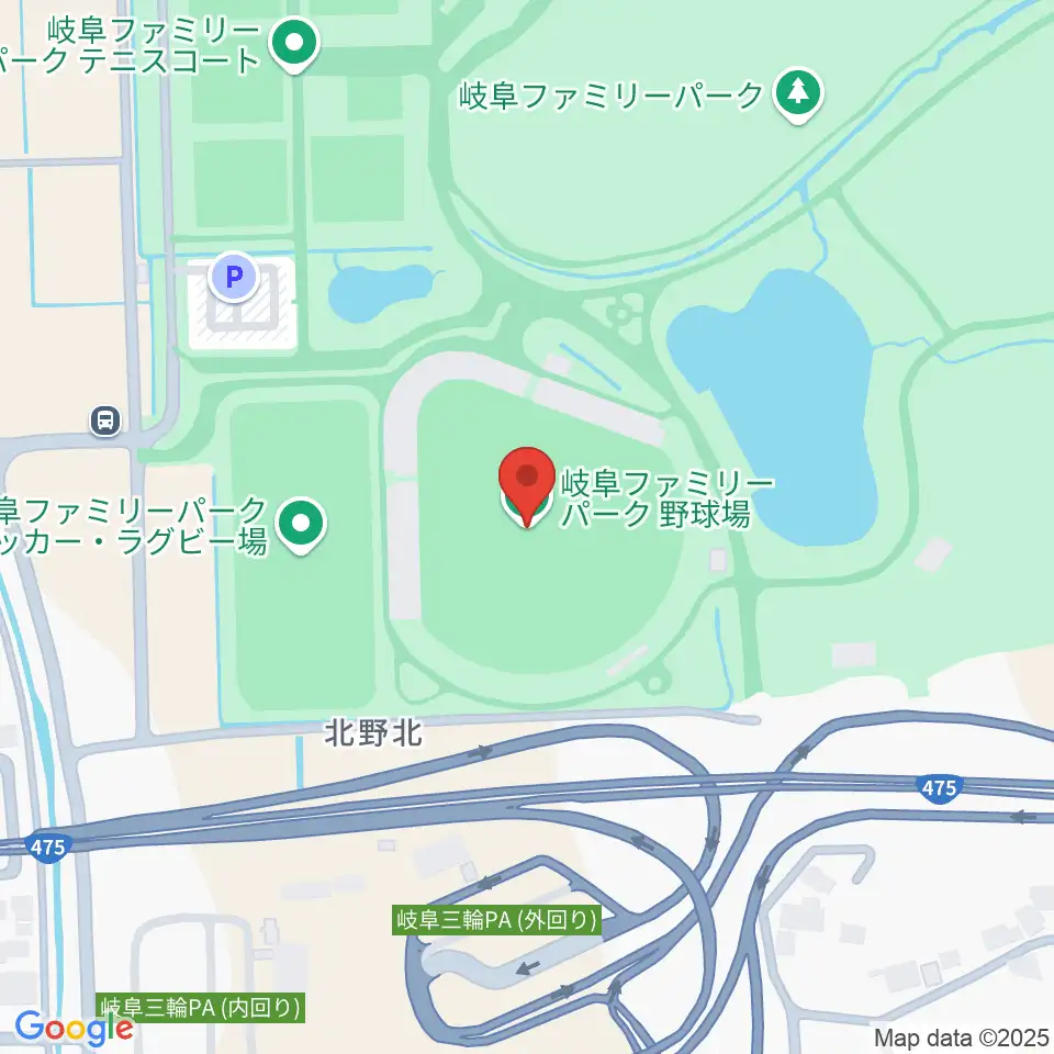 岐阜ファミリーパーク野球場周辺のコンビニエンスストア一覧地図