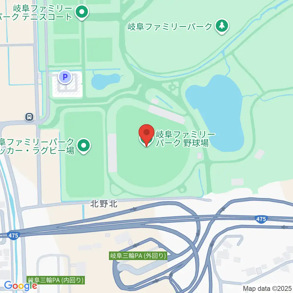 岐阜ファミリーパーク野球場周辺のコンビニエンスストア一覧地図