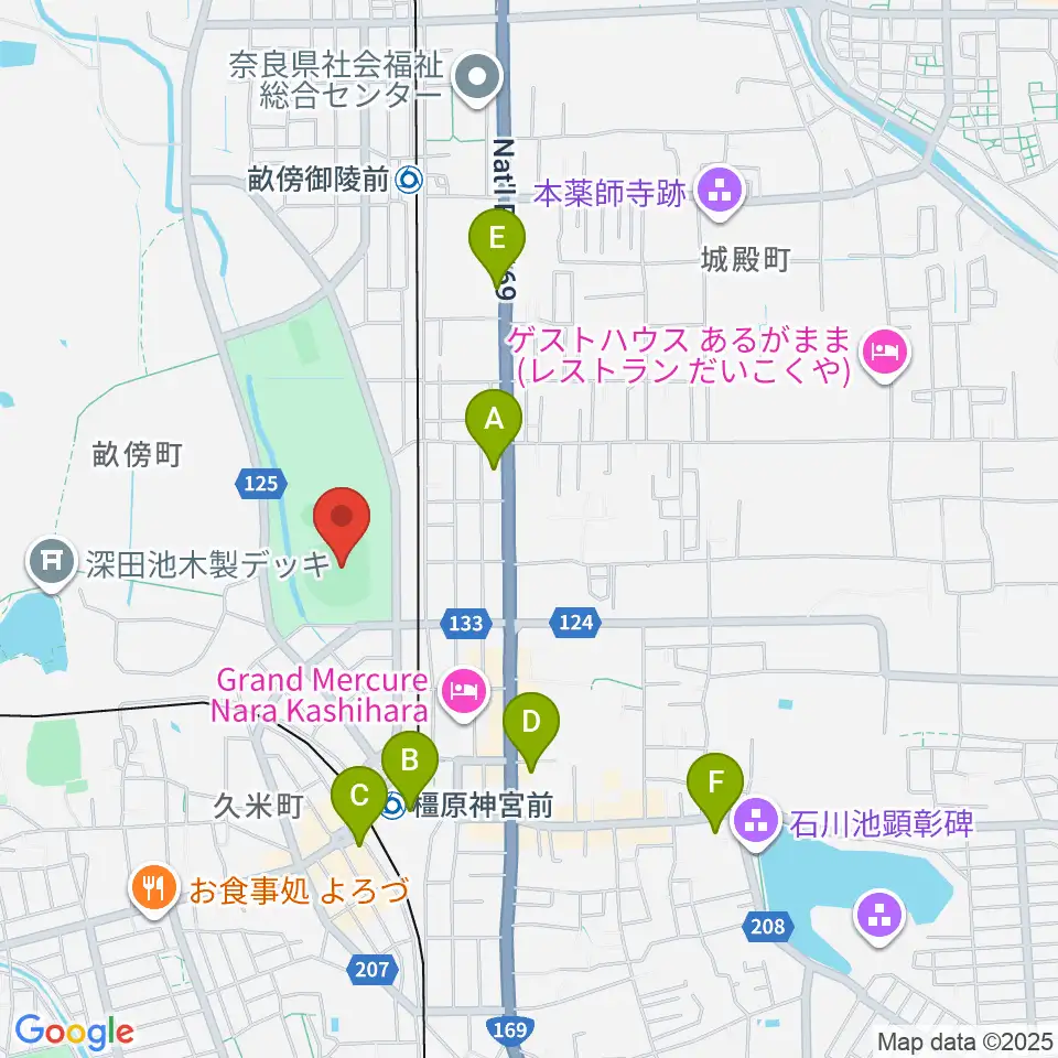 さとやくスタジアム周辺のコンビニエンスストア一覧地図