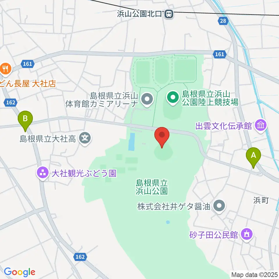 島根県立浜山公園野球場周辺のコンビニエンスストア一覧地図