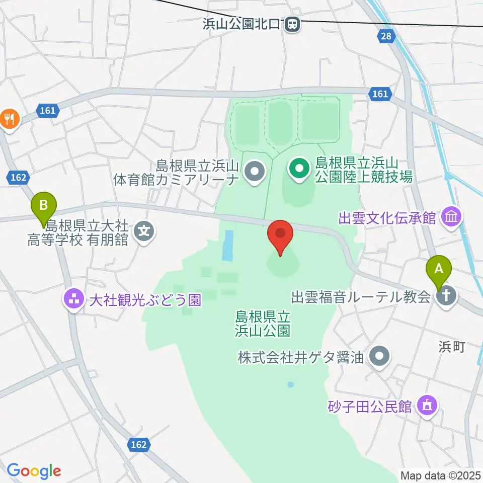 島根県立浜山公園野球場周辺のコンビニエンスストア一覧地図