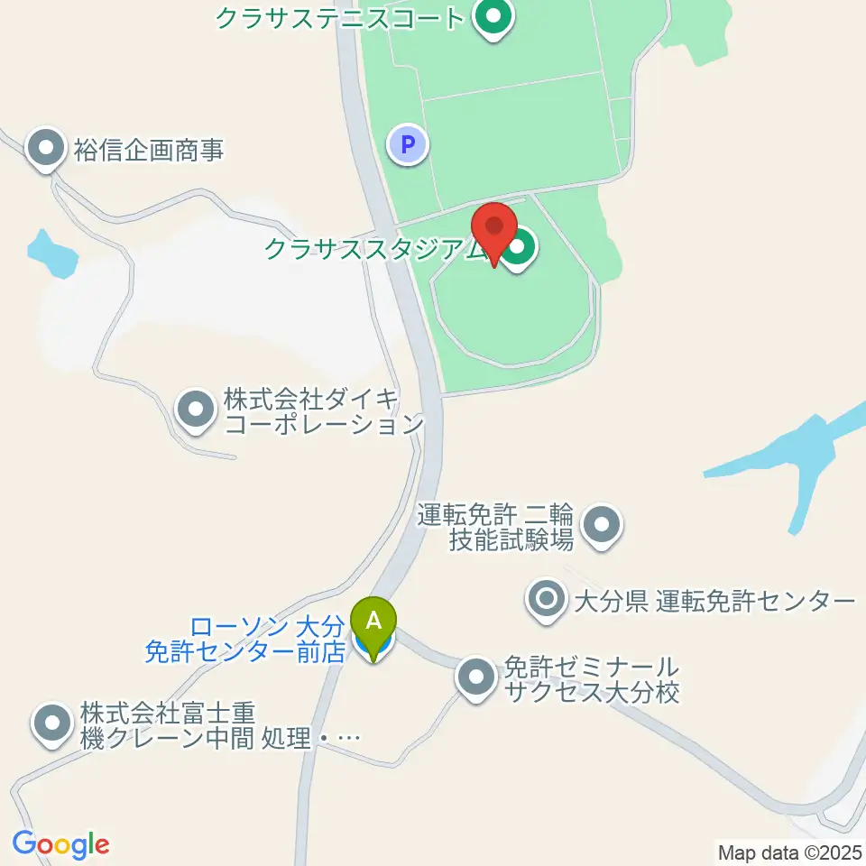 クラサススタジアム周辺のコンビニエンスストア一覧地図