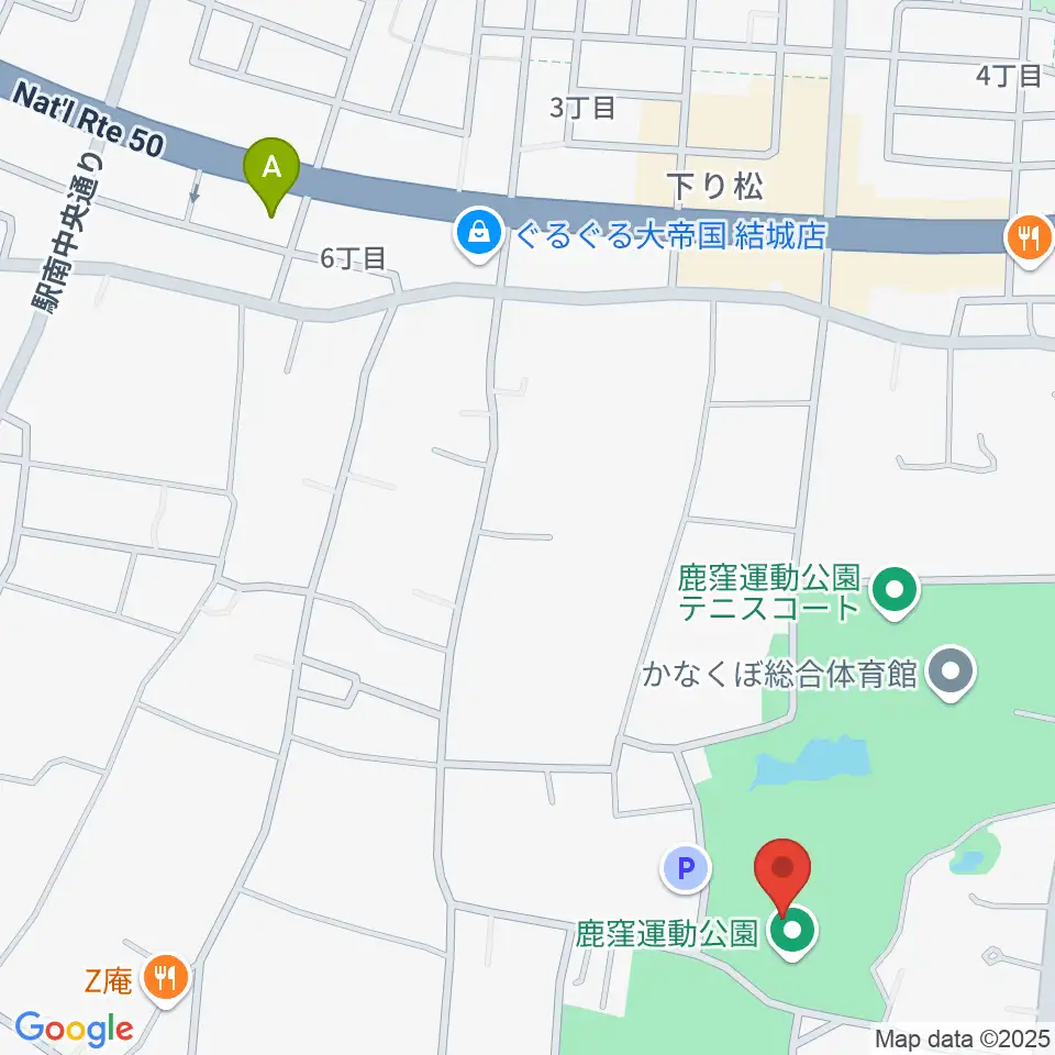 鹿窪運動公園野球場周辺のコンビニエンスストア一覧地図