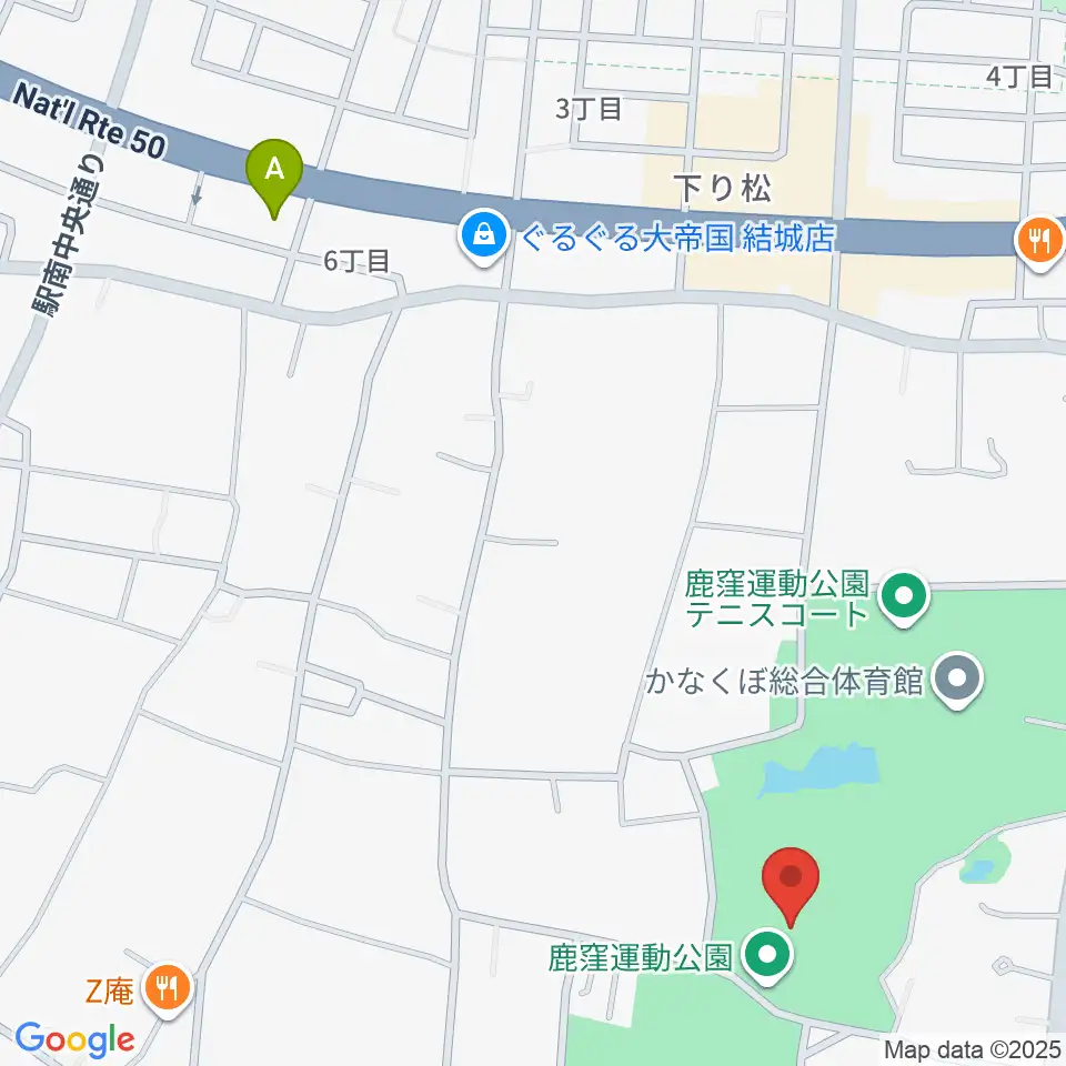 鹿窪運動公園野球場周辺のコンビニエンスストア一覧地図