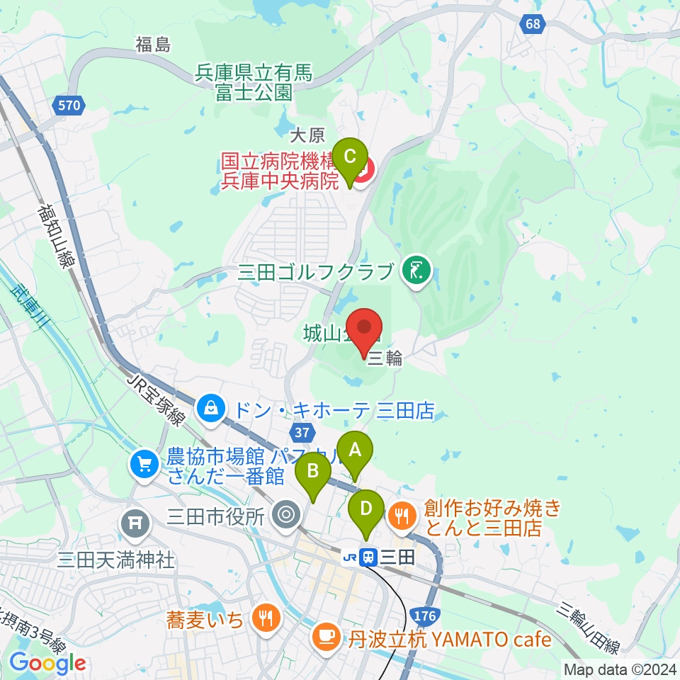 神姫バスキッピースタジアム周辺のコンビニエンスストア一覧地図