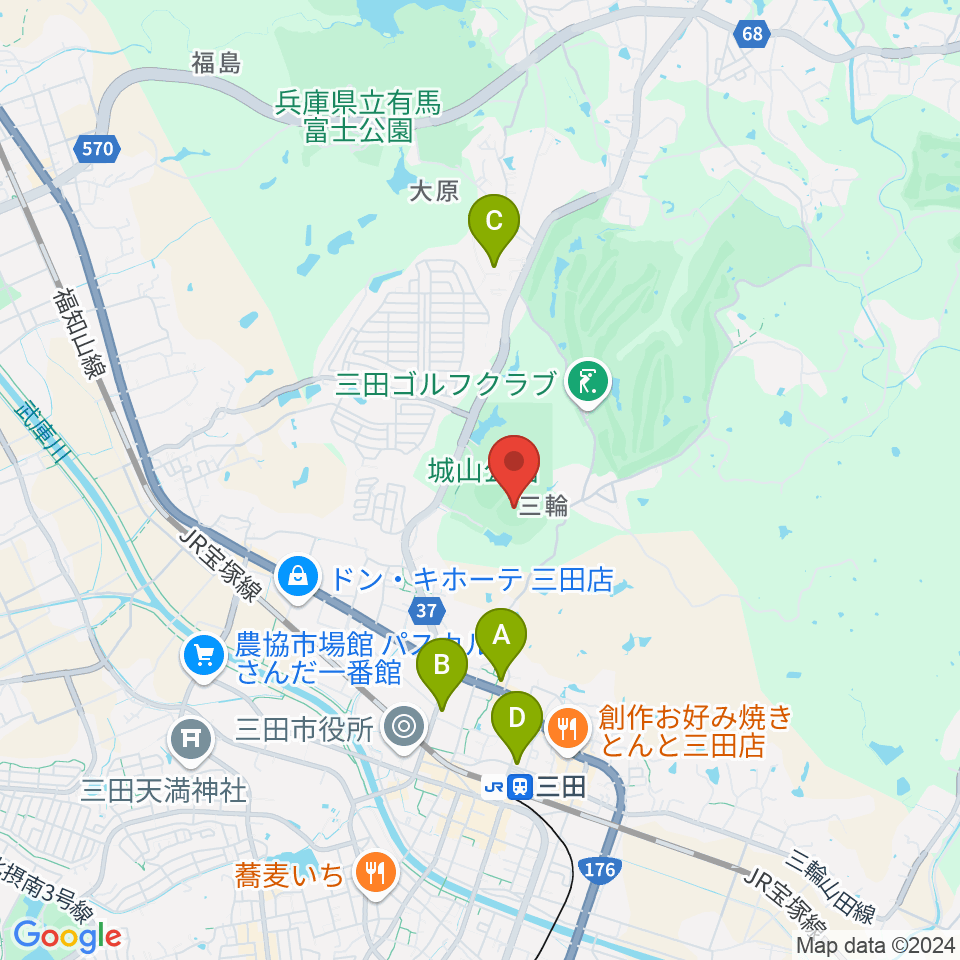 神姫バスキッピースタジアム周辺のコンビニエンスストア一覧地図