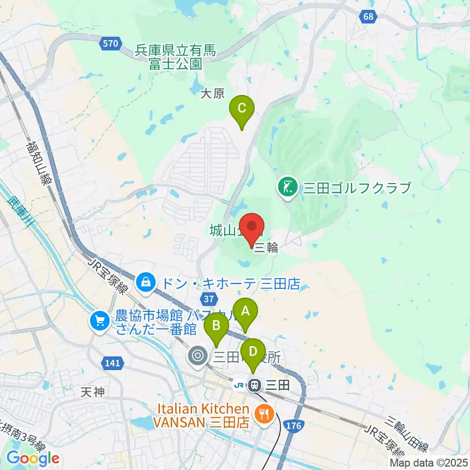 神姫バスキッピースタジアム周辺のコンビニエンスストア一覧地図