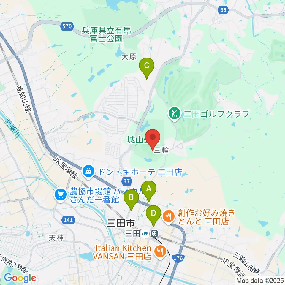 神姫バスキッピースタジアム周辺のコンビニエンスストア一覧地図