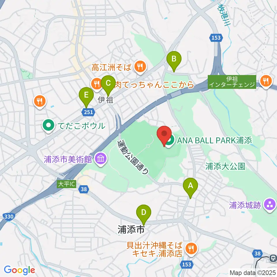 ANA BALL PARK浦添周辺のコンビニエンスストア一覧地図