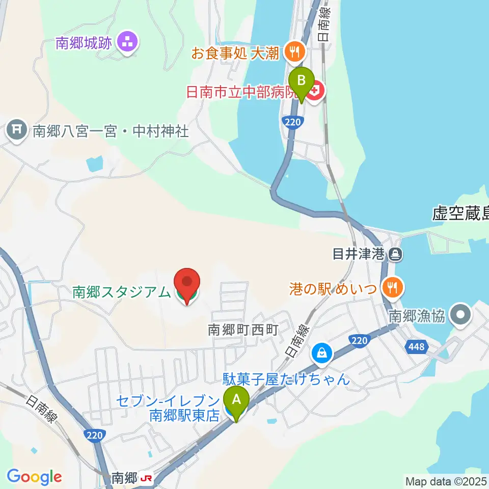 南郷スタジアム周辺のコンビニエンスストア一覧地図