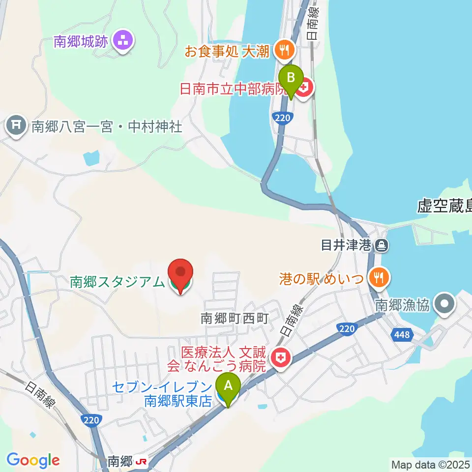 南郷スタジアム周辺のコンビニエンスストア一覧地図