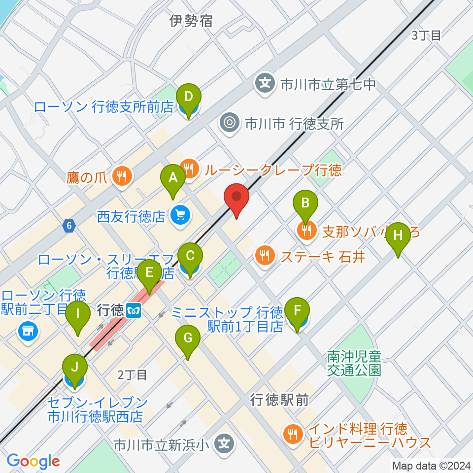 ワイルドフラワー・スタジオ行徳周辺のコンビニエンスストア一覧地図