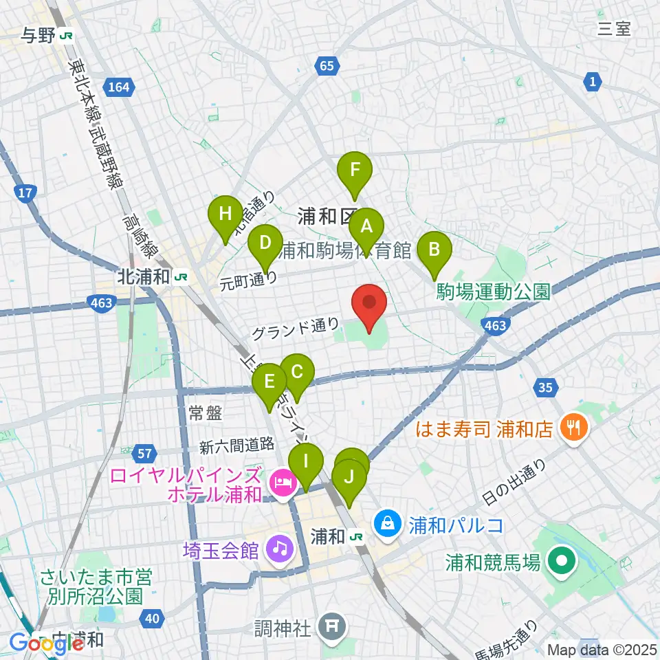 アイル・スタジアム浦和周辺のコンビニエンスストア一覧地図