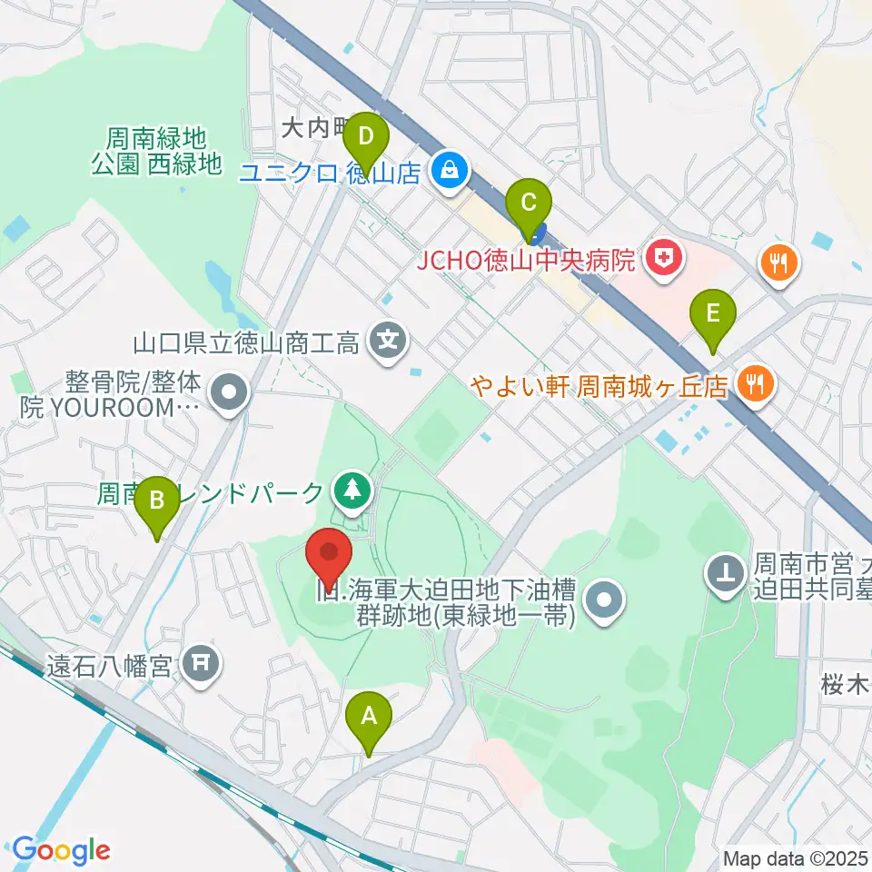 周南市野球場周辺のコンビニエンスストア一覧地図