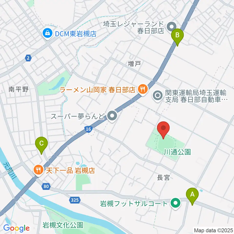 やまぶきスタジアム周辺のコンビニエンスストア一覧地図