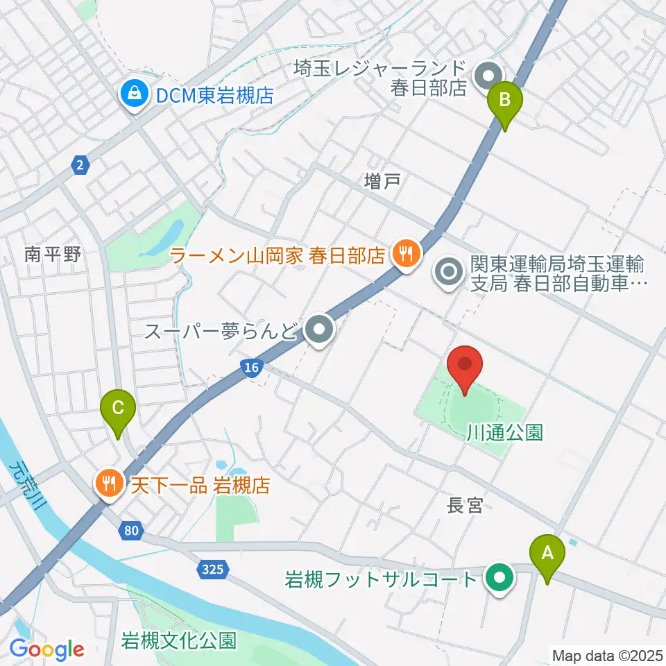 やまぶきスタジアム周辺のコンビニエンスストア一覧地図