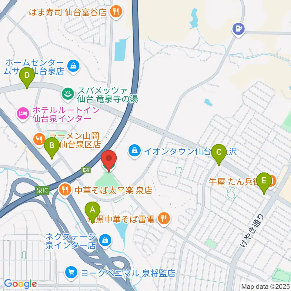 森林どりスタジアム泉周辺のコンビニエンスストア一覧地図