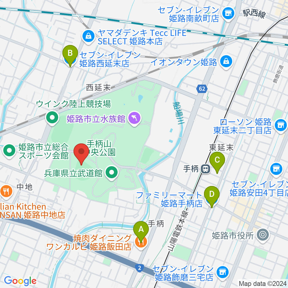 ウインク球場周辺のコンビニエンスストア一覧地図