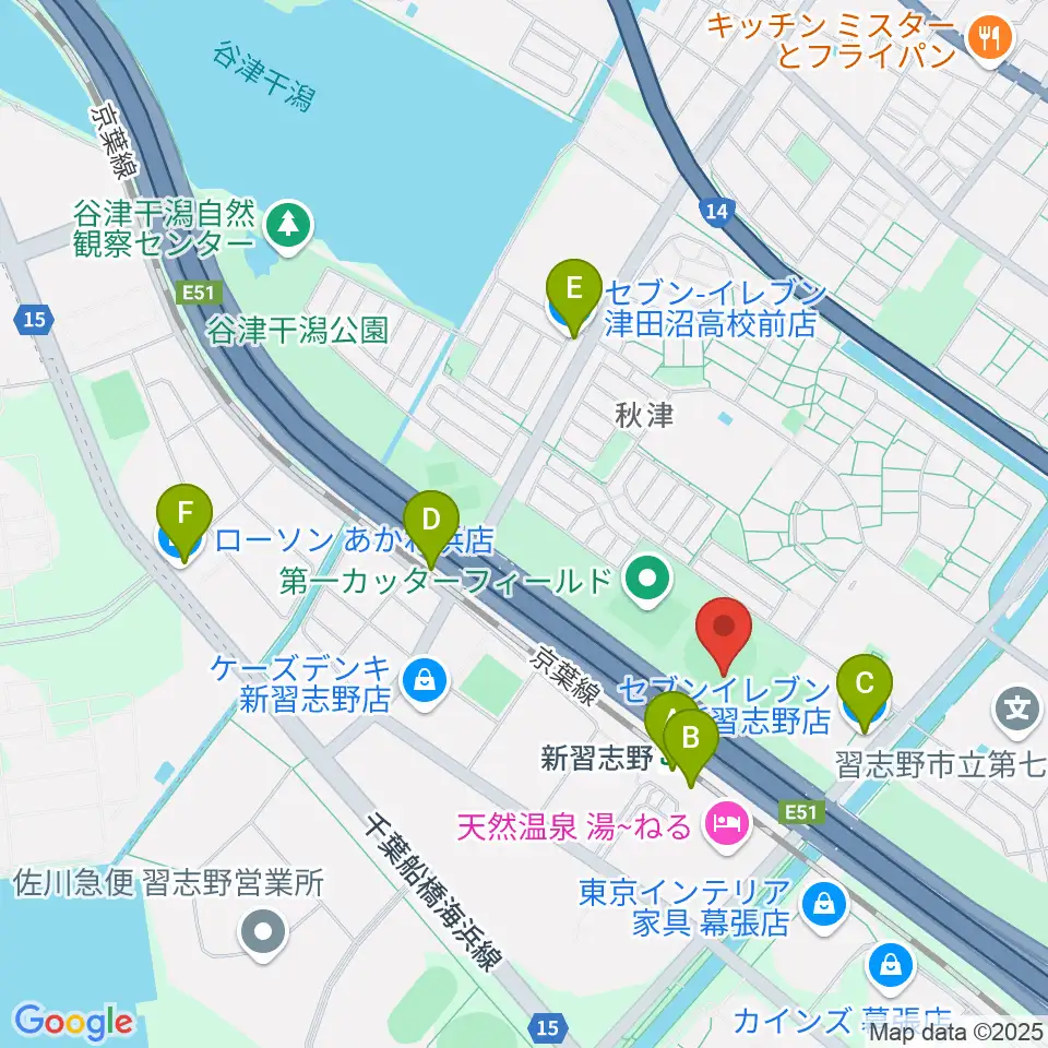 第一カッター球場周辺のコンビニエンスストア一覧地図