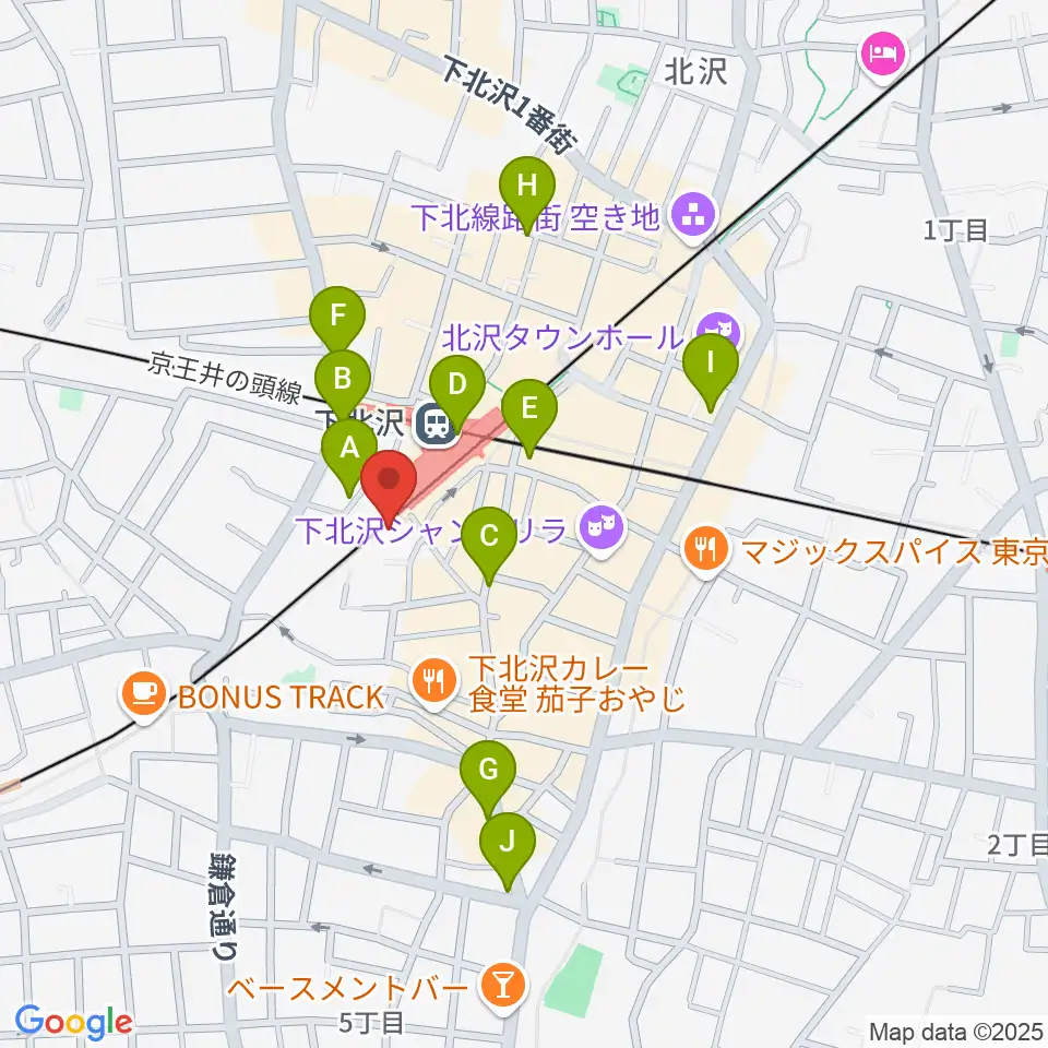 下北沢K2周辺のコンビニエンスストア一覧地図