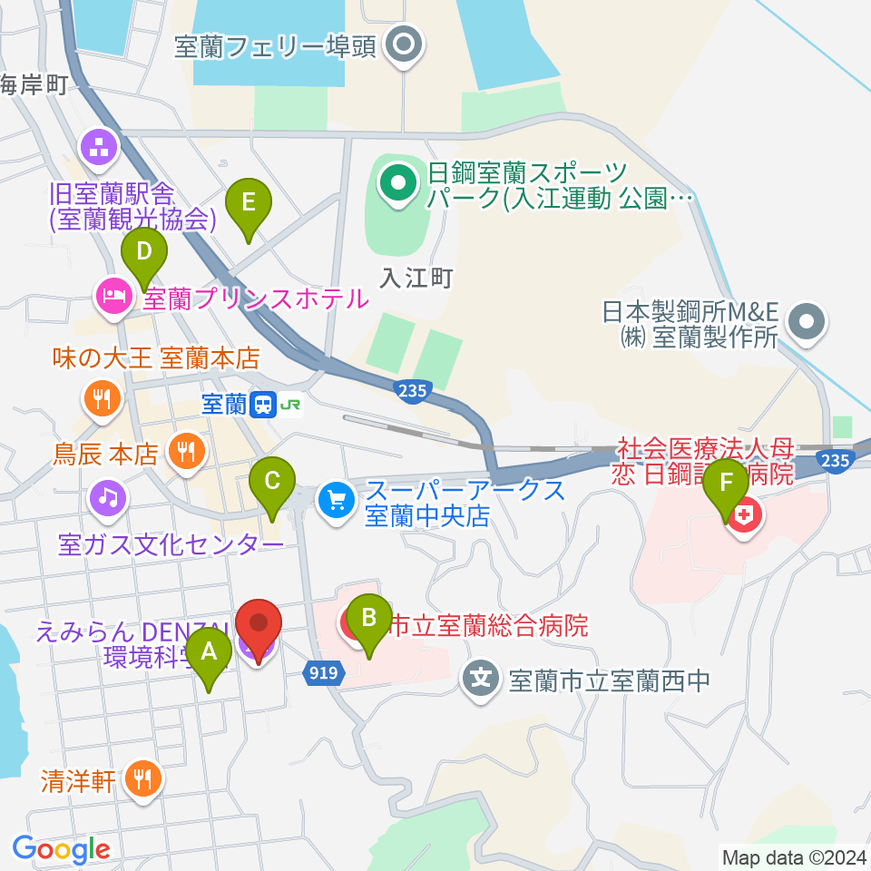 えみらん DENZAI環境科学館周辺のコンビニエンスストア一覧地図