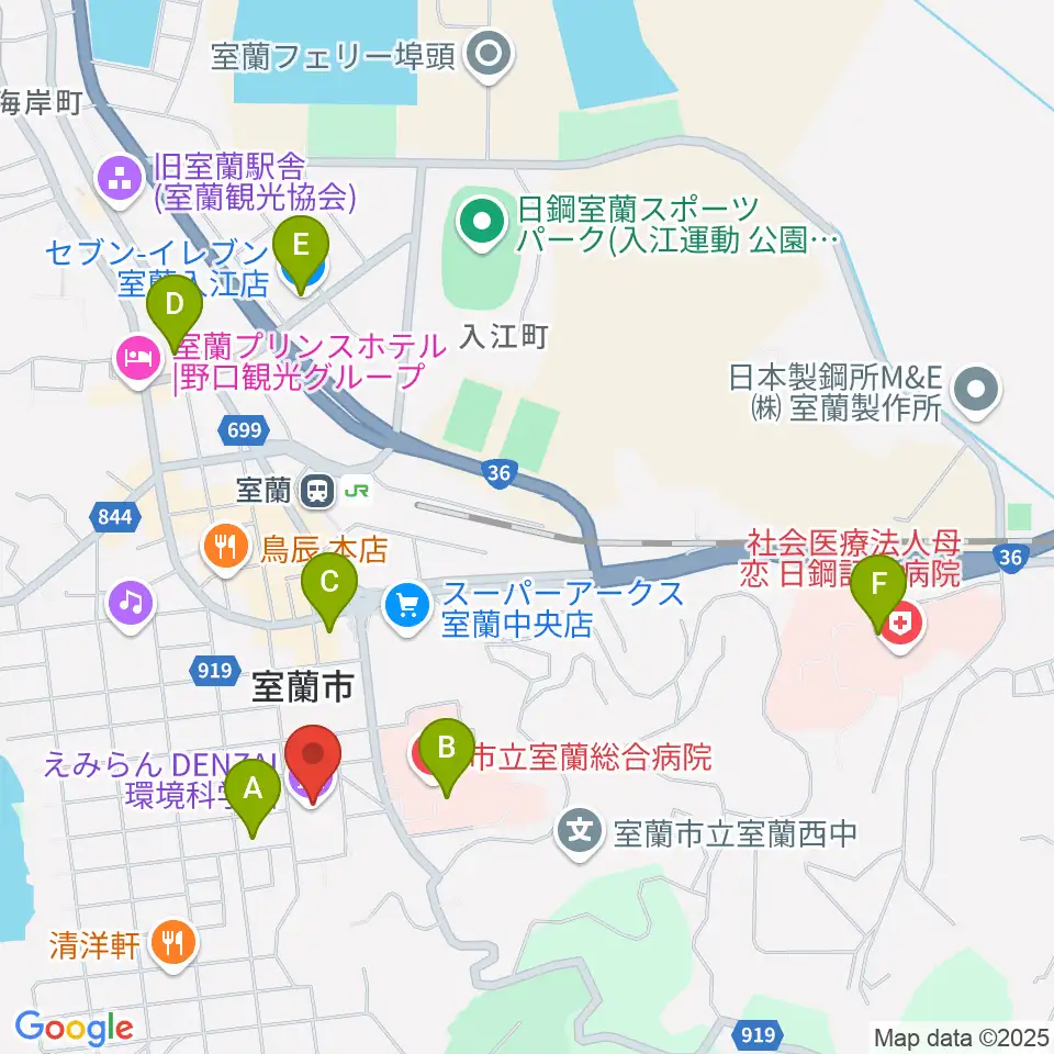 えみらん DENZAI環境科学館周辺のコンビニエンスストア一覧地図