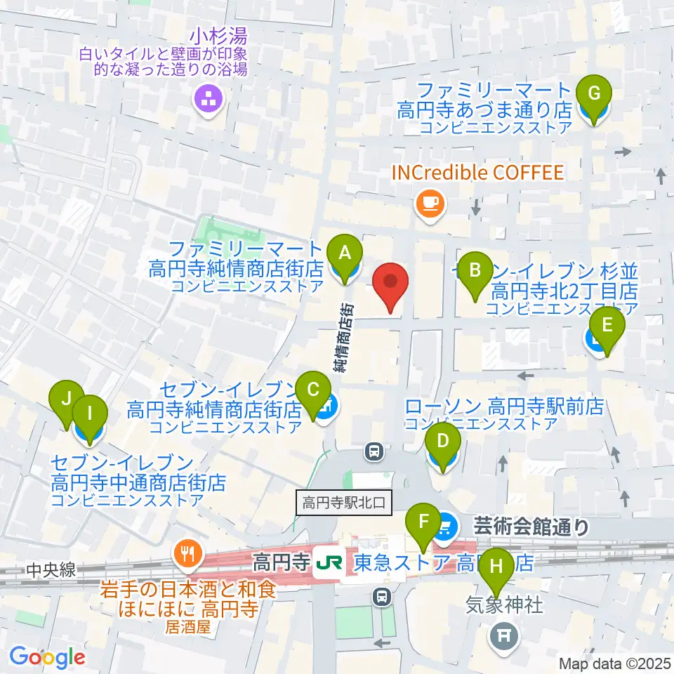 スタジオ・コヤーマR店周辺のコンビニエンスストア一覧地図