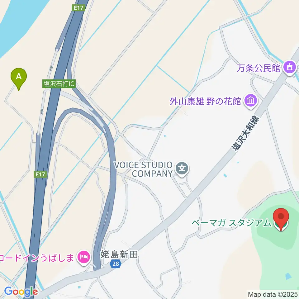 ベーマガスタジアム周辺のコンビニエンスストア一覧地図